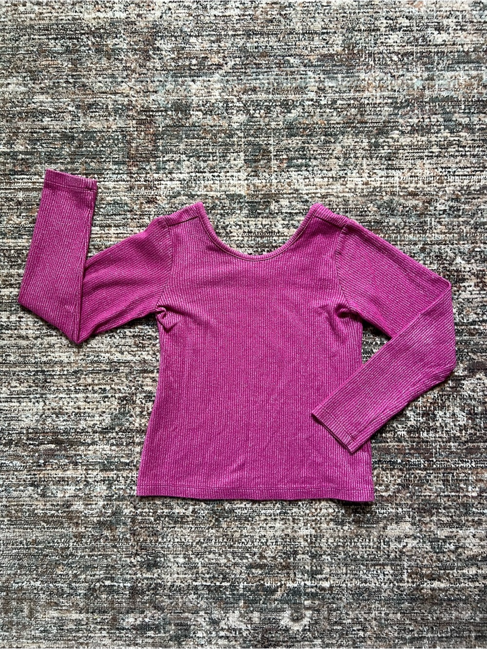 Hanna Andersson Skater Sparkle Rib Top Pink Flambe Size 10